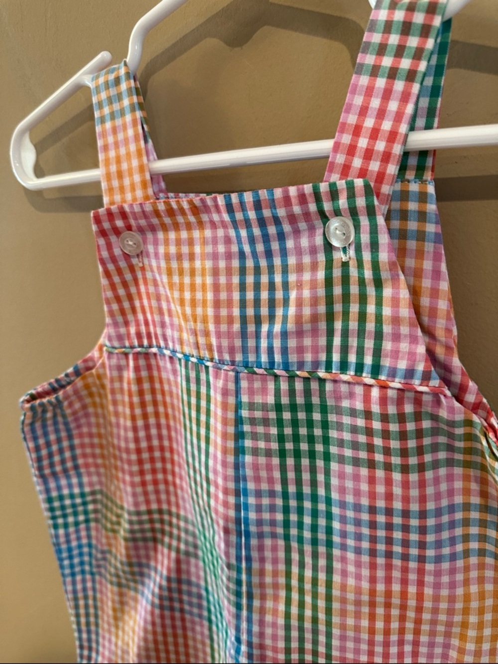Little English plaid summer romper 9 month - Picture 2 of 4